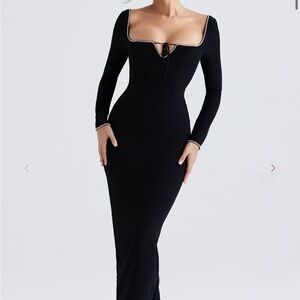 House of CB Black Maxi Dress with Long Sleeves